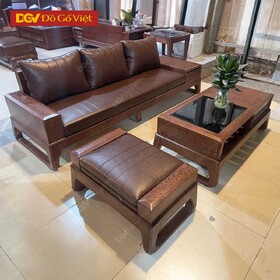 Bộ Sofa Nhỏ Gọn Gỗ Sồi Nga Chân Hươu 3 Món Màu Óc Chó