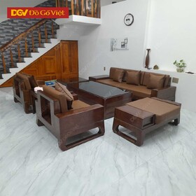 Bộ Sofa Phòng Khách 7 Món Gỗ Sồi Nga Chân Hươu Đẹp Rẻ