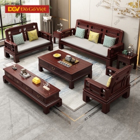 Bộ Sofa Phòng Khách Lưng Cong 6 Món Gỗ Căm Xe Đẹp Bền Rẻ