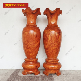 Cặp Lục Bình Gỗ Hương Đỏ Cao 1m4 Đẹp Giá Rẻ