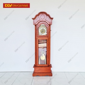 Đồng Hồ Cây Quả Lắc Đầu Cong Gỗ Hương Đá Mẫu Đơn Giản Đẹp Rẻ