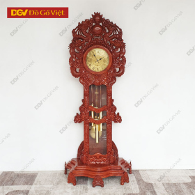 Đồng Hồ Đứng Quả Lắc Gỗ Hương Đá Chạm Tứ Linh Đẹp Giá...
