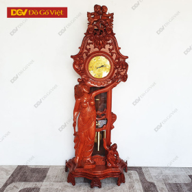 Đồng Hồ Đứng Quả Lắc Gỗ Hương Đá Tượng Nữ Thần Đẹp Giá Rẻ