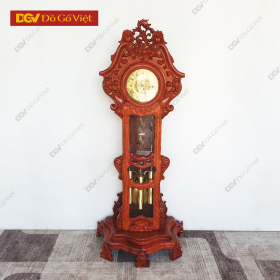 Đồng Hồ Gỗ Hương Đá Chạm Hoa Đẹp Giá Rẻ
