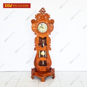 Đồng Hồ Quả Lắc Đứng Gỗ Gõ Đỏ Chạm Hoa Tây Đẹp Giá Rẻ