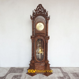 Đồng Hồ Tháp Đứng Gỗ Mun Đuôi Công Cao Cấp Giá Tốt