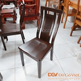 Ghế Gỗ Tự Nhiên Lưng Tựa Vuông Màu Nâu Đậm