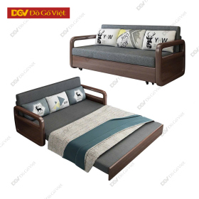Ghế Kéo Thành Giường Gỗ Cao Su Vân Sồi Màu Óc Chó Đẹp 2025