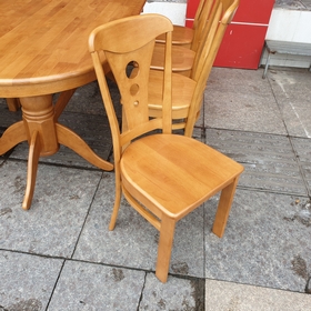 Ghế Phòng Ăn 3 Lỗ Gỗ Tự Nhiên