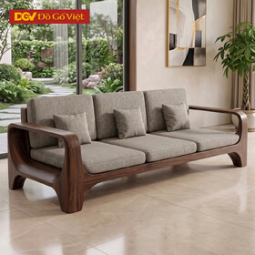Ghế Sofa Dài Phòng Khách Gỗ Óc Chó 100% Tay Uốn Nghệ Thuật