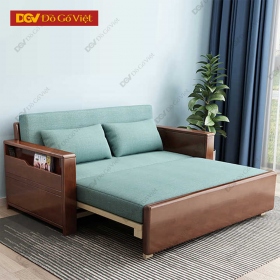 Ghế Sofa Giường Gỗ Tự Nhiên Màu Óc Chó Sang Trọng