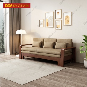 Ghế Sofa Giường Hiện Đại Gỗ Tự Nhiên Màu Óc Chó Giá Rẻ