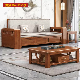 Ghế Sofa Kéo Thành Giường Gỗ Gõ Đỏ 1 Văng Cho Phòng Khách