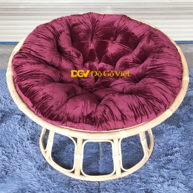 Ghế Thư Giãn Mây Đan Tròn Có Nệm Độc Đáo Màu Tím Đẹp Giá Tốt