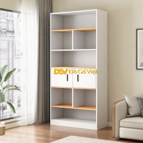 Giá Sách Phòng Khách Gỗ MDF Lõi Xanh Chống Ẩm Màu Trắng Đẹp Rẻ