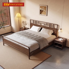 Giường Gỗ Ô Ngang Thanh Song Vân Gỗ Mộc Mạc Đẹp