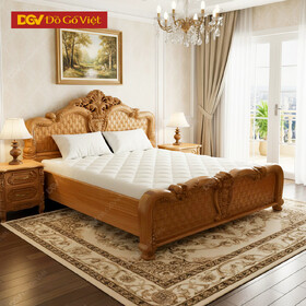 Giường Đẹp Gỗ Gõ Đỏ Chạm Hoa Hồng Cổ Điển Sang Trọng