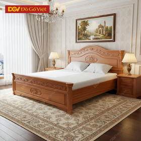 Giường Gỗ Giá Rẻ Kiểu Vòm Cổ Điển Chạy Hoa Văn Đẹp