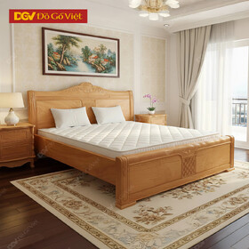 Mẫu Giường Gỗ Đỏ Đẹp Đầu Vòm Kiểu Pháp Sang Trọng