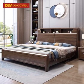 Giường Gỗ Sồi Tự Nhiên Hiện Đại Chân Cao Có Ngăn Kệ Đầu...