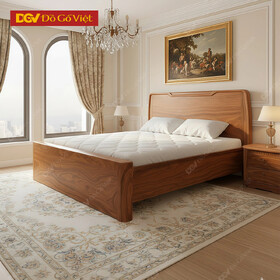 Giường Hương Xám Veneer Phản Liền Thiết Kế Đơn Giản