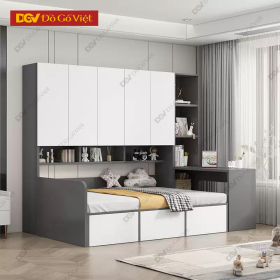 Giường Kèm Tủ Áo Cho Nhà Phố Chung Cư Có Kệ Để Đồ Nhỏ Gọn