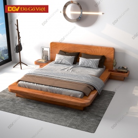 Giường Kiểu Nhật Gỗ Gõ Đỏ Cao Cấp Kèm Kệ Hiện Đại