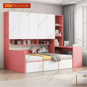 Giường Liền Tủ Kèm Bàn Làm Việc Đa Năng Nhiều Tầng Kệ