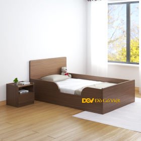 Giường Nằm Ngủ Cho Bé Màu Nâu Tối Giản Giá Rẻ