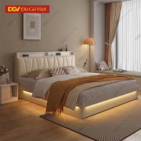 Giường Ngủ Giá Rẻ Kiểu Đầu Bọc Nệm Có Đèn LED Trang Trí Đẹp