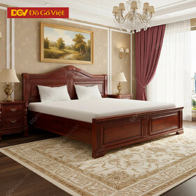 Giường Ngủ Gỗ Cẩm Chạm Hoa Văn Phong Cách Tân Cổ Điển