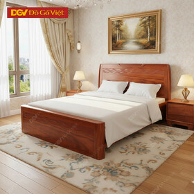 Giường Ngủ Gỗ Cẩm Veneer Vân Sóng Vạt Phản Giá Tốt