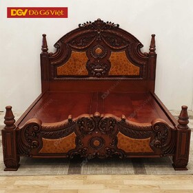 Giường Ngủ Gõ Đỏ Cổ Điển Chạm Nho Cao Cấp Đẹp Giá Rẻ