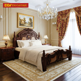 Giường Ngủ Gõ Đỏ Cổ Điển Chạm Nho Cao Cấp Đẹp Giá Rẻ