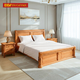 Giường Ngủ Gỗ Gõ Đỏ Phong Cách Tân Cổ Điển Thanh Lịch