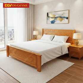 Giường Ngủ Gỗ Gõ Đỏ Tự Nhiên Chạm Chữ Triện