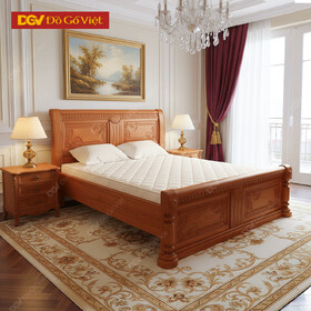 Giường Ngủ Gỗ Hương Đá Cổ Điển Chạm Trổ Tinh Xảo