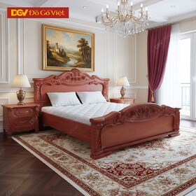Giường Ngủ Gỗ Hương Đá Vạt Phản Chạm Hoa Lá Tây Tinh Xảo