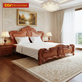 Giường Ngủ Gỗ Tự Nhiên Cao Cấp Chạm Kiểu Hoàng Gia Đẳng Cấp