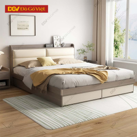 Giường Ngủ Gỗ Công Nghiệp MDF 2 Ngăn Hộc Kéo Đuôi