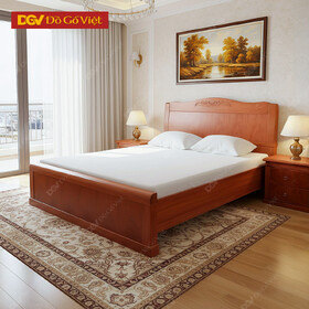 Giường Ngủ Hương Đá Veneer Thiết Kế Đầu Vòm Đơn Giản