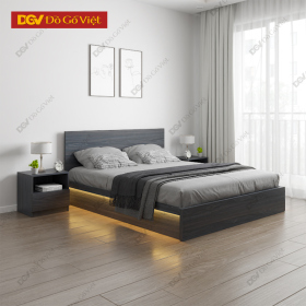 Giường Công Nghiệp Kiểu Hộp 2 Vai Gắn Đèn Led Màu Trang Trí