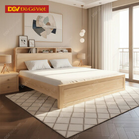 Giường Sồi Nga Thiết Kế Hiện Đại Có Kệ Đầu Giường Tiện...