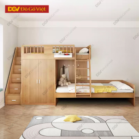 Giường Tầng Gỗ Sồi Đa Năng Thiết Kế Thông Minh Tiện Lợi