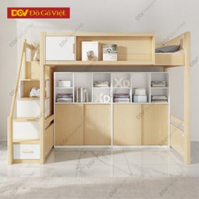 Giường Tầng Hiện Đại Kèm Kệ Sách Tủ Đựng Đồ Tối Ưu Công Năng
