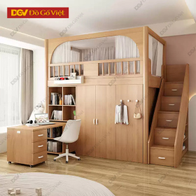 Giường Tầng Trẻ Em Đa Năng Với Bàn Học Và Kệ Sách Hiện...