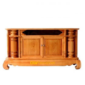 Kệ Để Tivi Cổ Điển Nhỏ Trụ Bằng Gỗ Gõ Đỏ Nhóm 1 Cao Cấp
