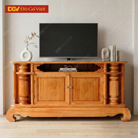 Kệ Để Tivi Cổ Điển Nhỏ Trụ Bằng Gỗ Gõ Đỏ Nhóm 1 Cao Cấp