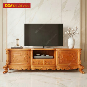Kệ Để Tivi Gỗ Gõ Đỏ 100% Thiết Kế Cổ Điển Đẹp Giá Rẻ