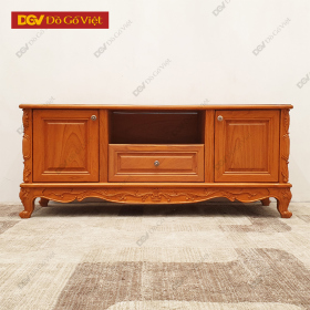 Kệ Để Tivi Gỗ Gõ Đỏ Phong Cách Cổ Điển Đẹp Cao Cấp